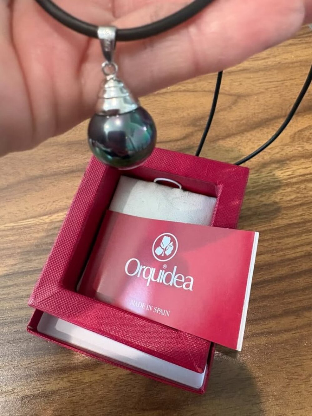 Orquidea Mallorca Organic Black Pearl Pendant Necklace – Made in Spain